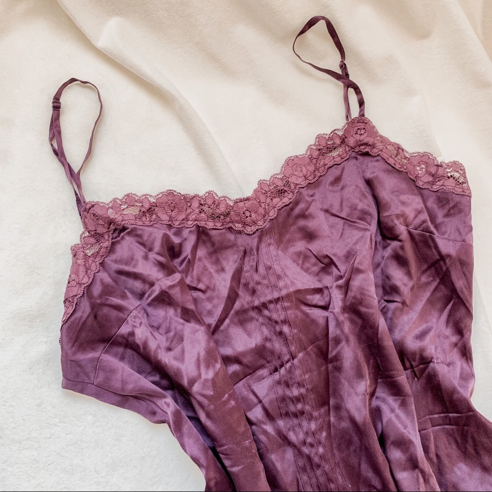 Vintage H&M Plum Silky Lacey Cami SZ 14